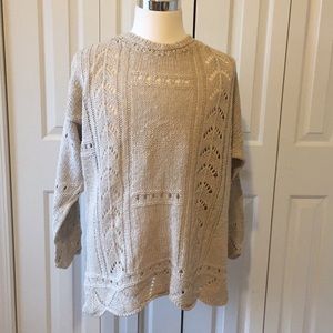 Aran Crafts XXL Vintage linen/cotton blend sweater